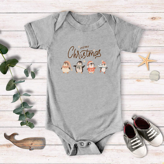 Merry Christmas penguins Bodysuit