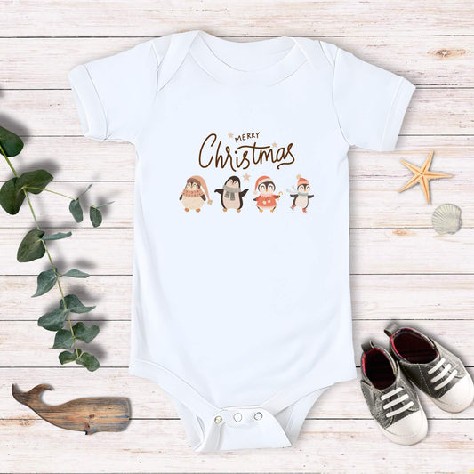 Merry Christmas penguins Bodysuit