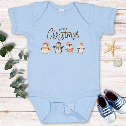 Merry Christmas penguins Bodysuit