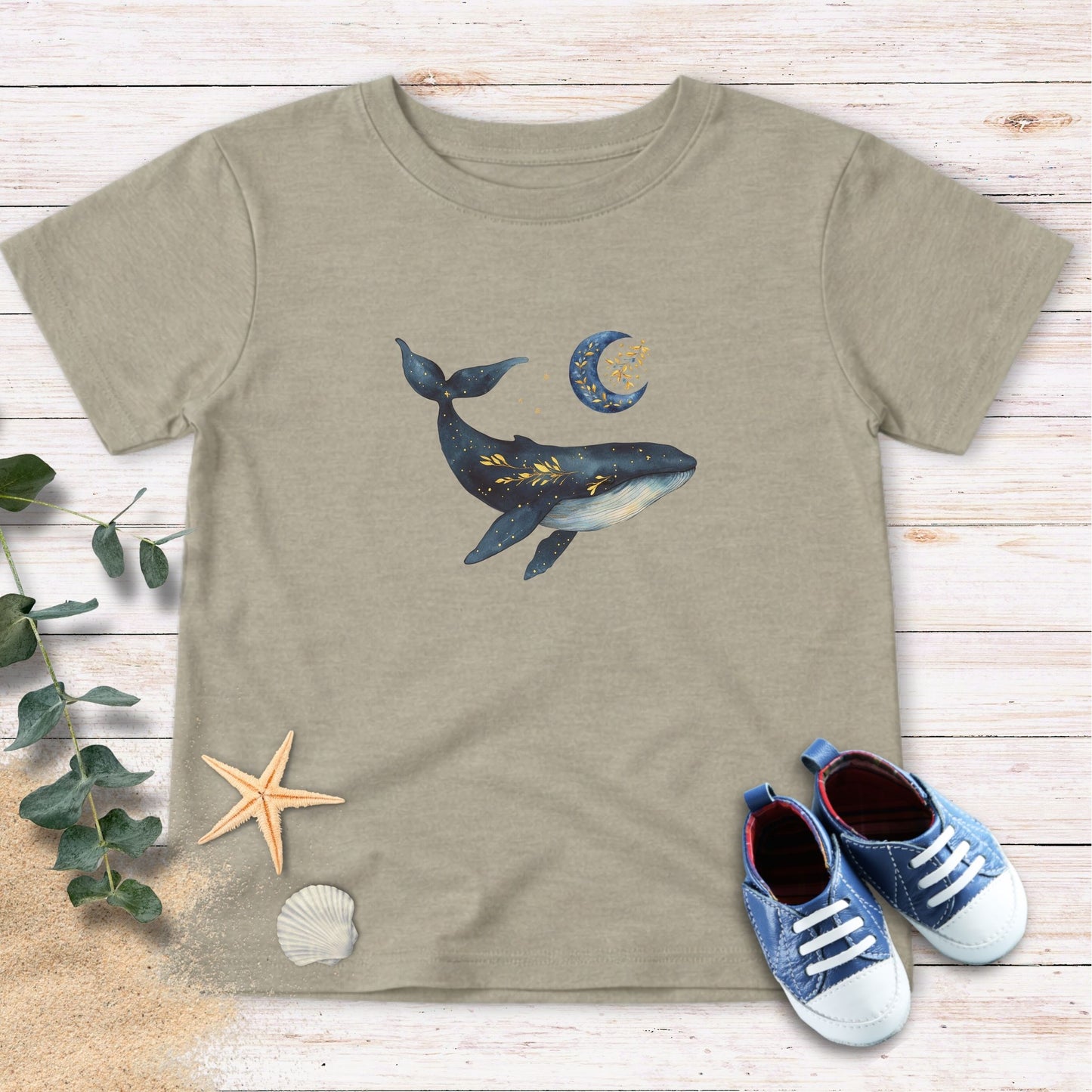 Moon, stars & whale Toddler Tee