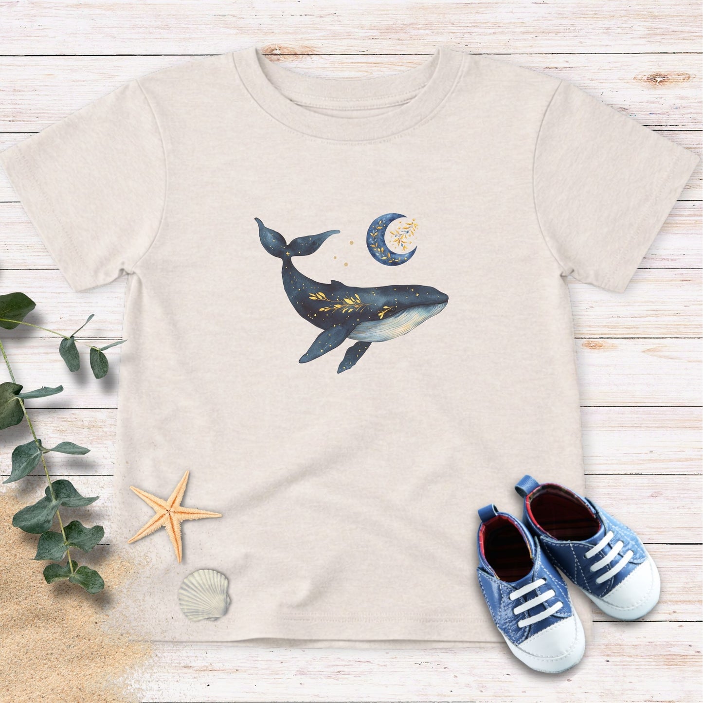 Moon, stars & whale Toddler Tee