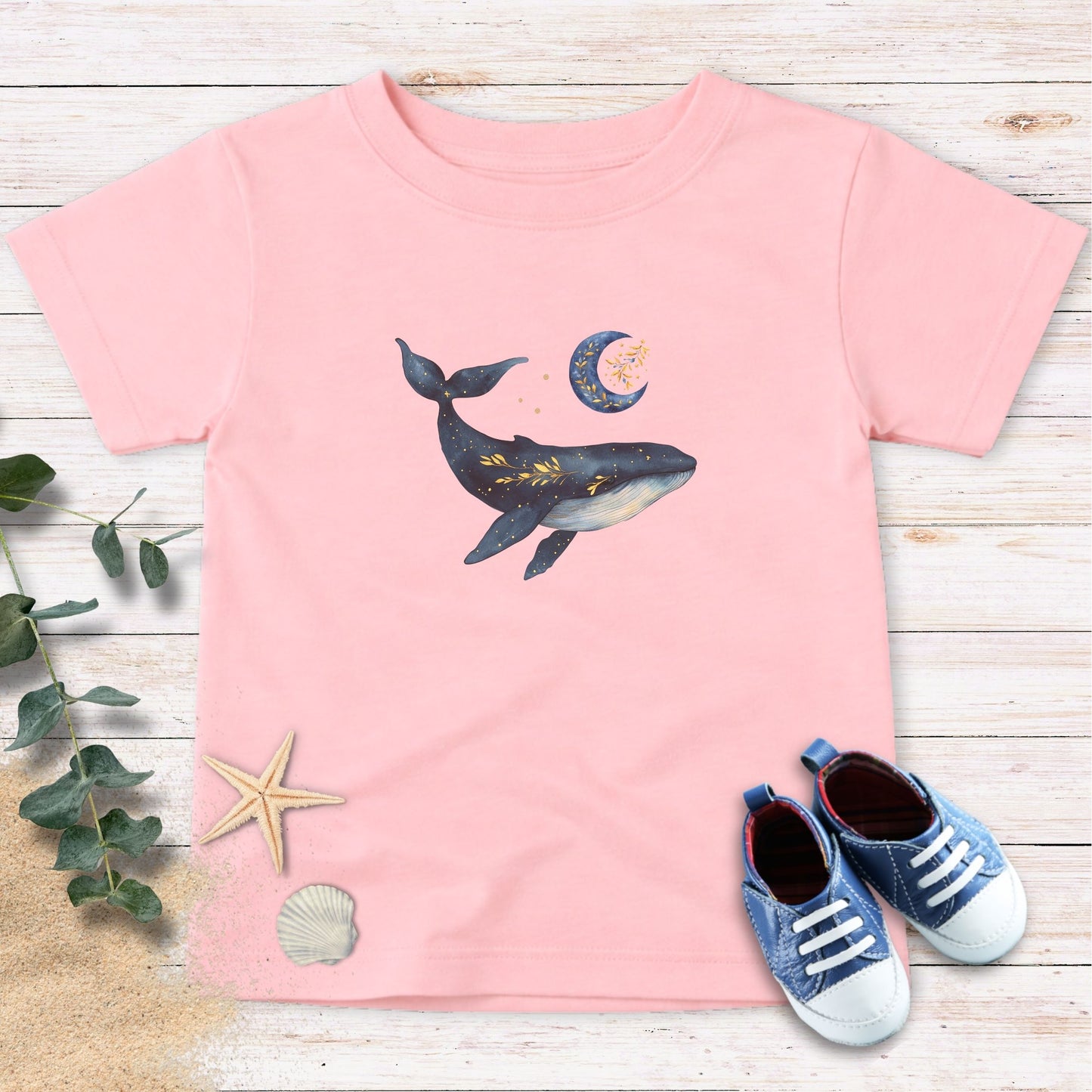 Moon, stars & whale Toddler Tee