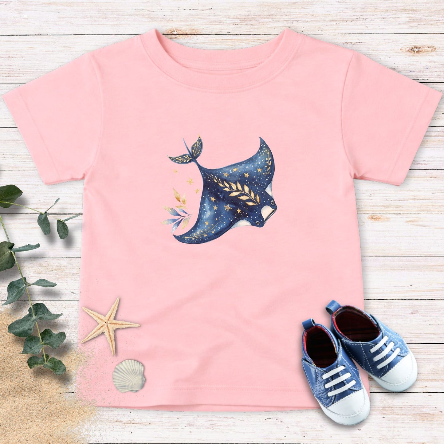 Manta Ray & stars Toddler Tee