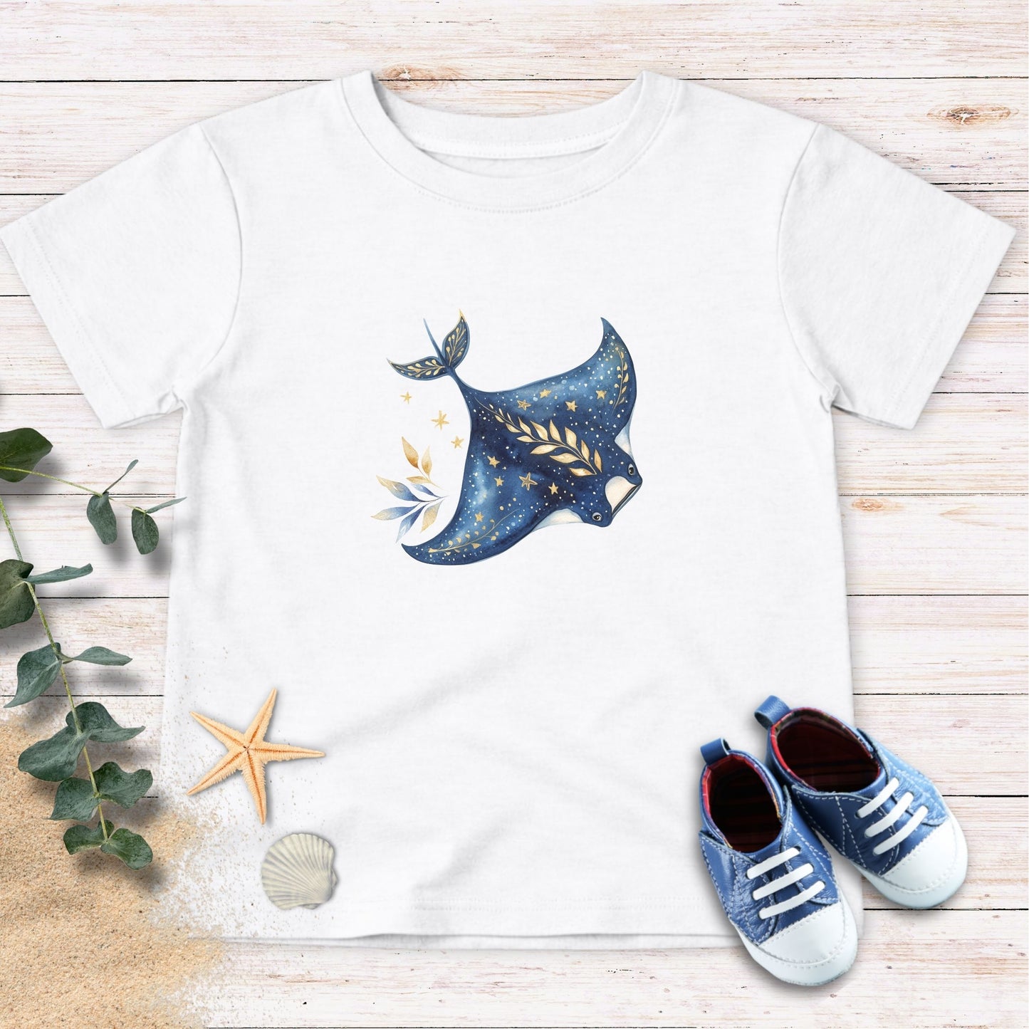 Manta Ray & stars Toddler Tee