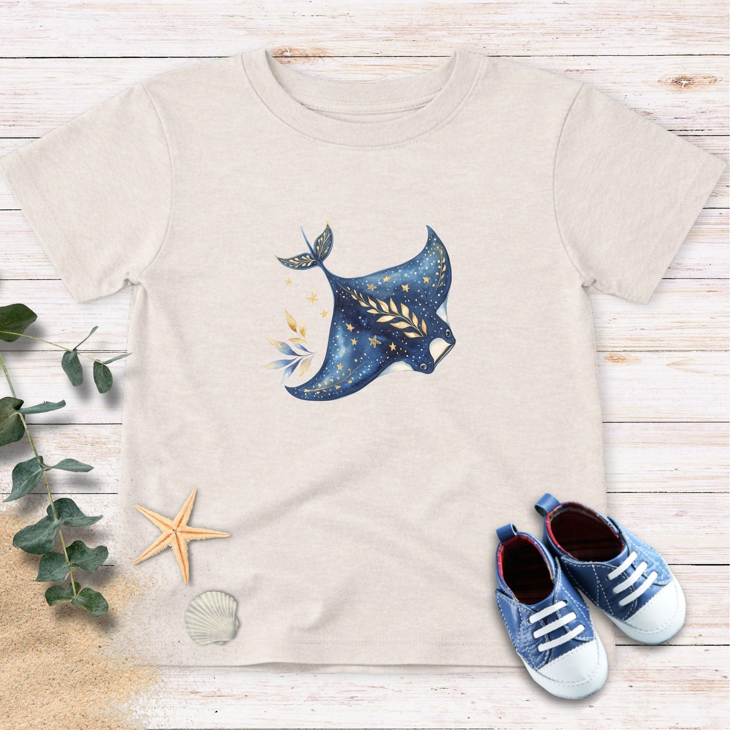 Manta Ray & stars Toddler Tee