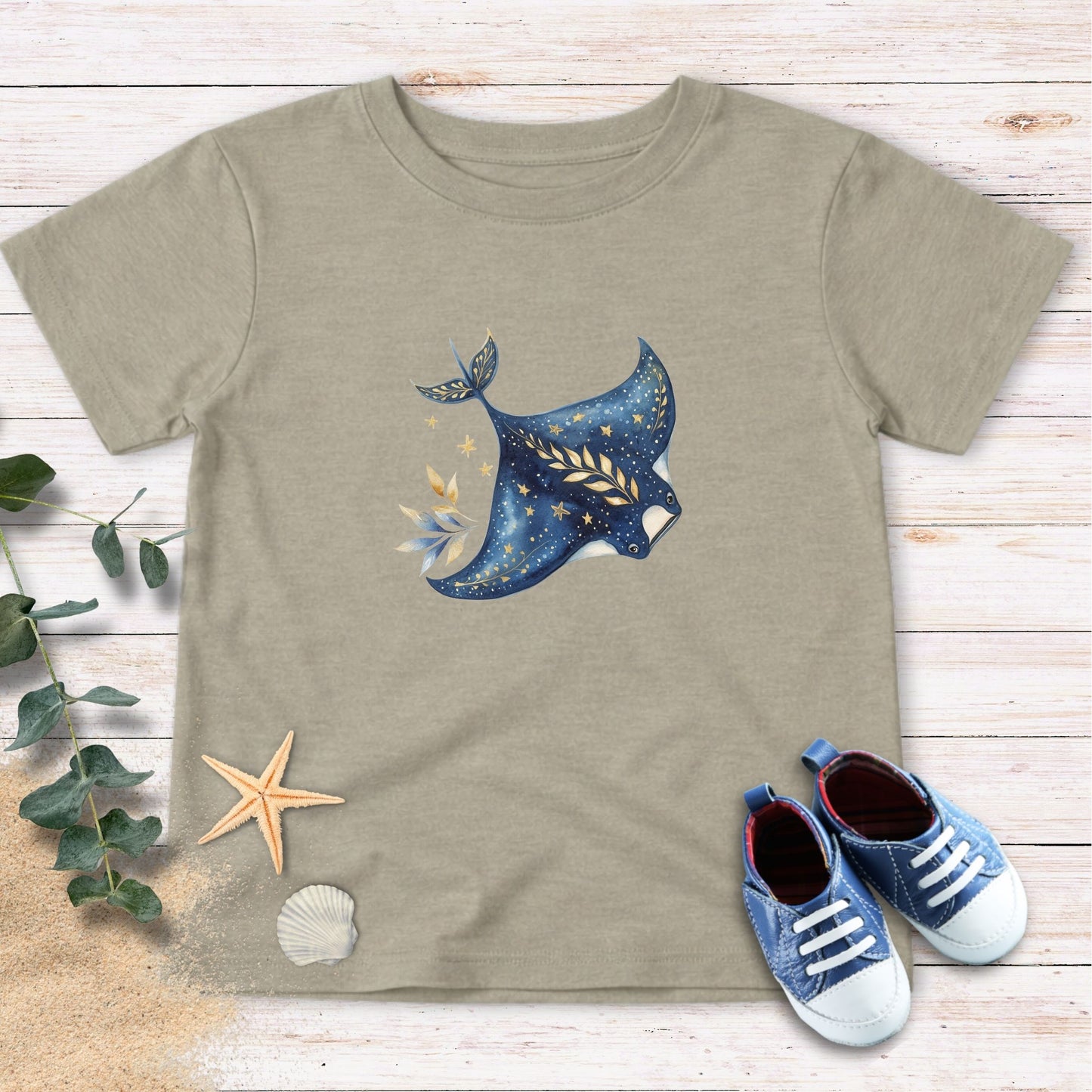 Manta Ray & stars Toddler Tee