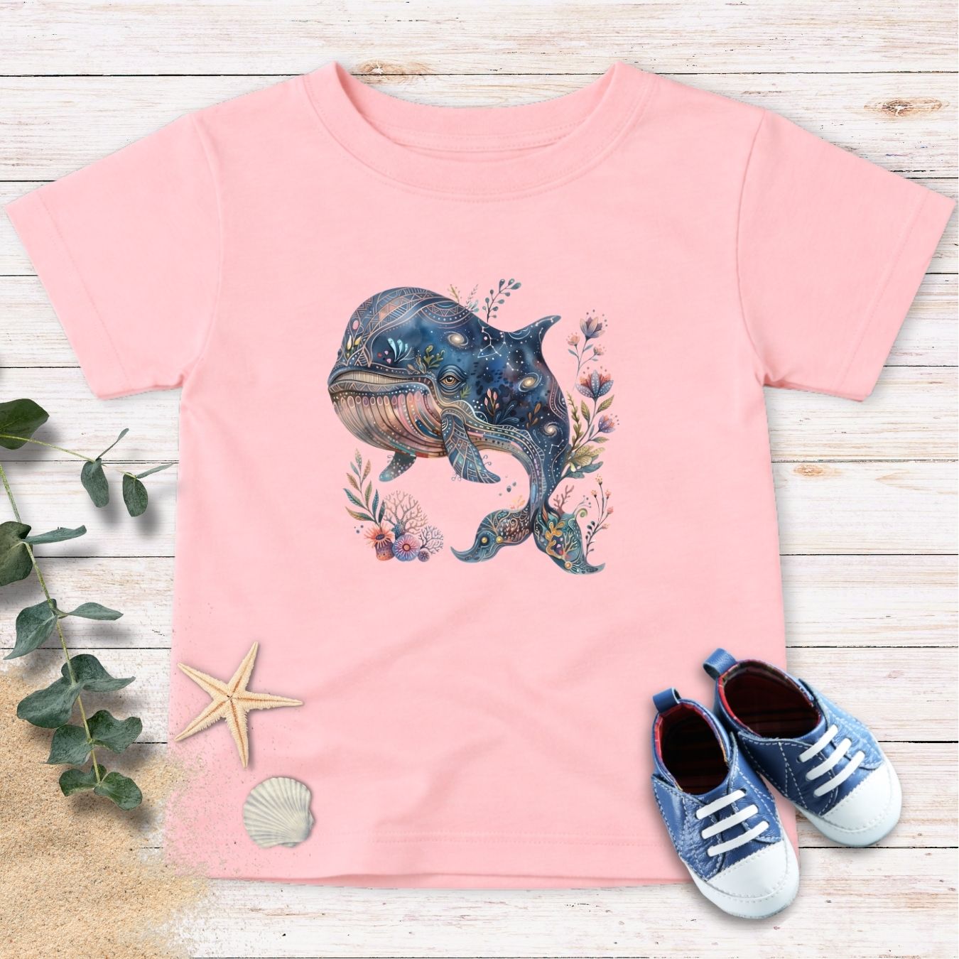 Cosmic Bloom Whale Toddler Tee