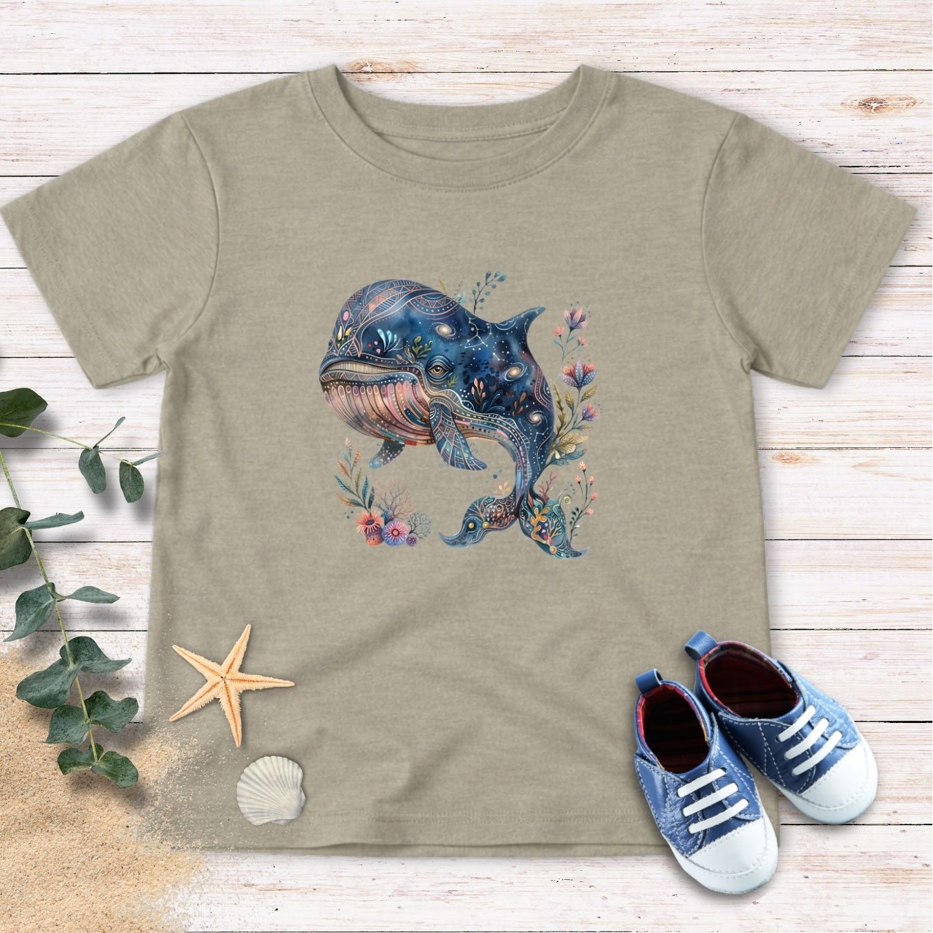 Cosmic Bloom Whale Toddler Tee