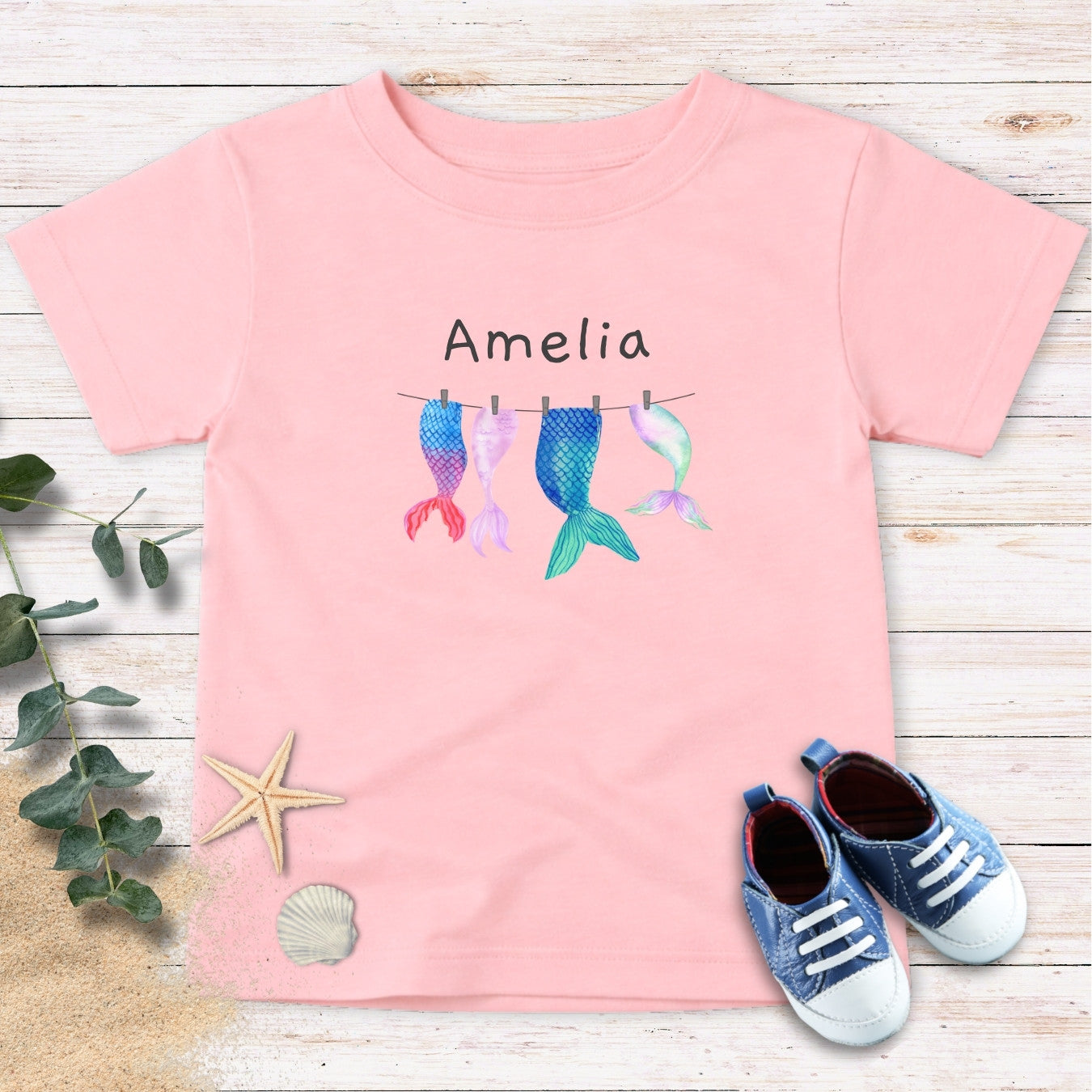 Personalized Mermaid Tails Toddler Tee