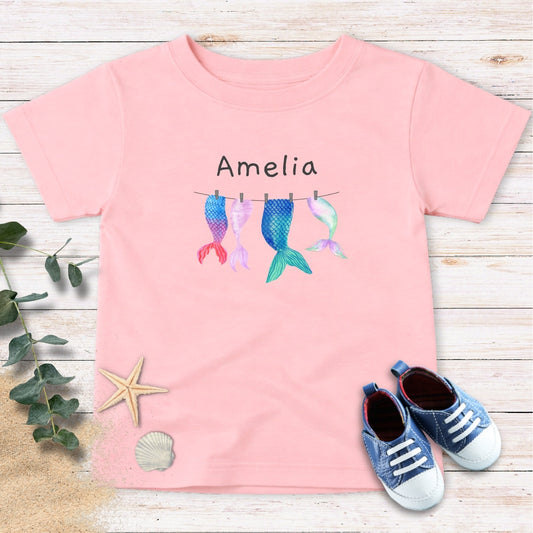 Personalized Mermaid Tails Toddler Tee