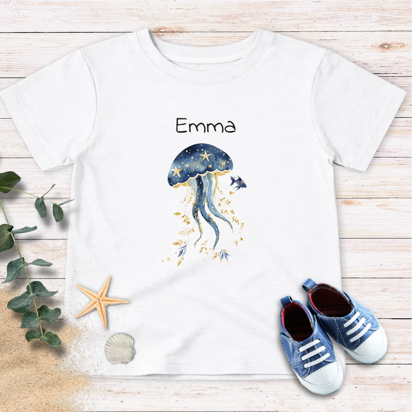 Personalized Jellyfish & stars Toddler Tee