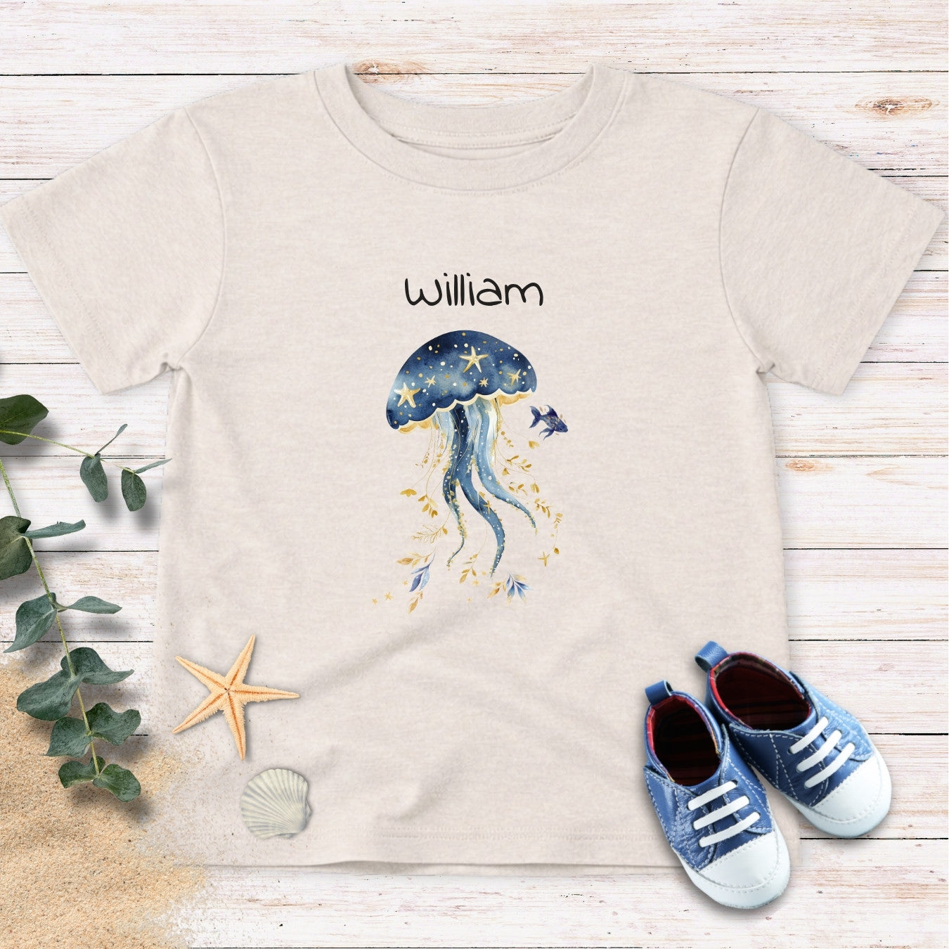 Personalized Jellyfish & stars Toddler Tee