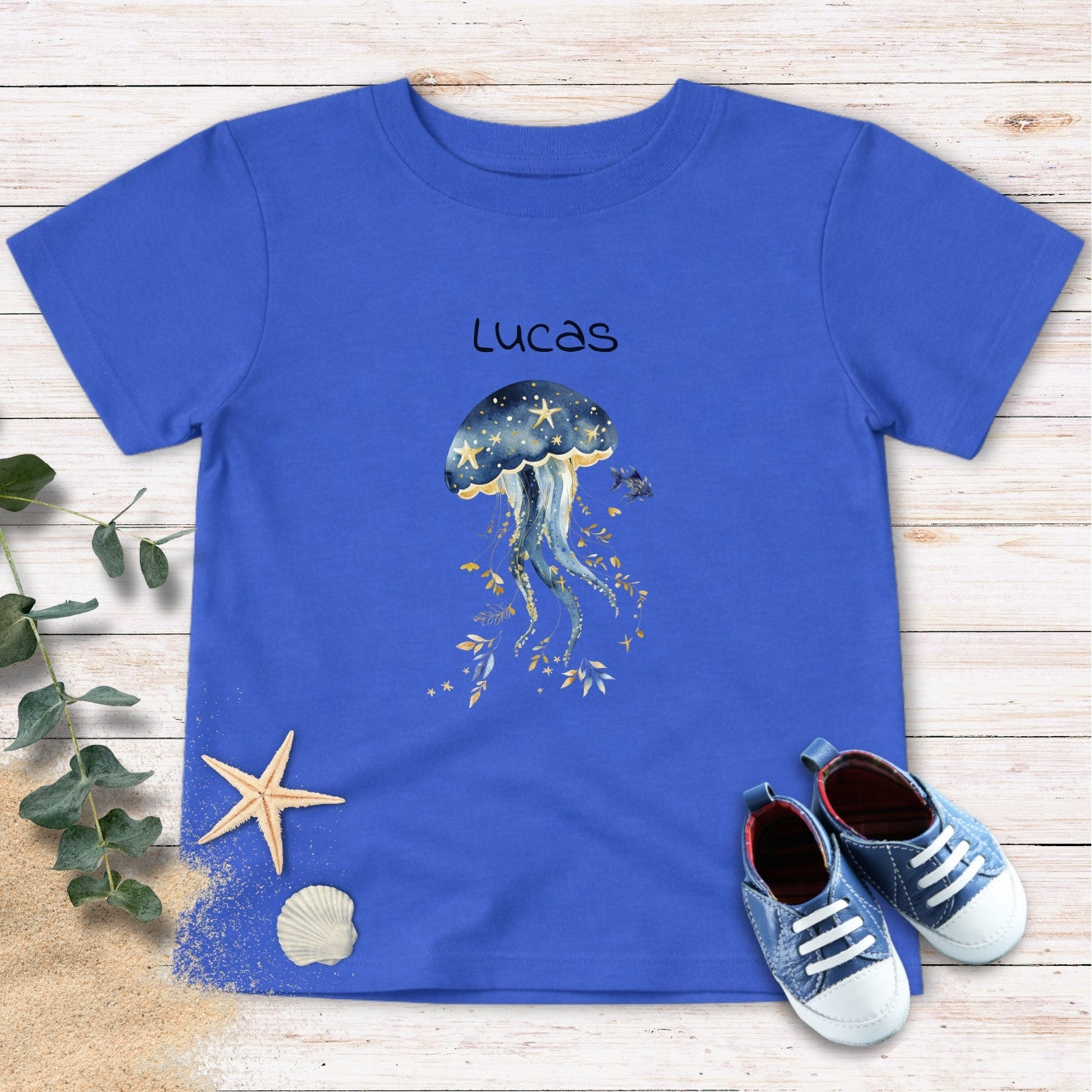 Personalized Jellyfish & stars Toddler Tee