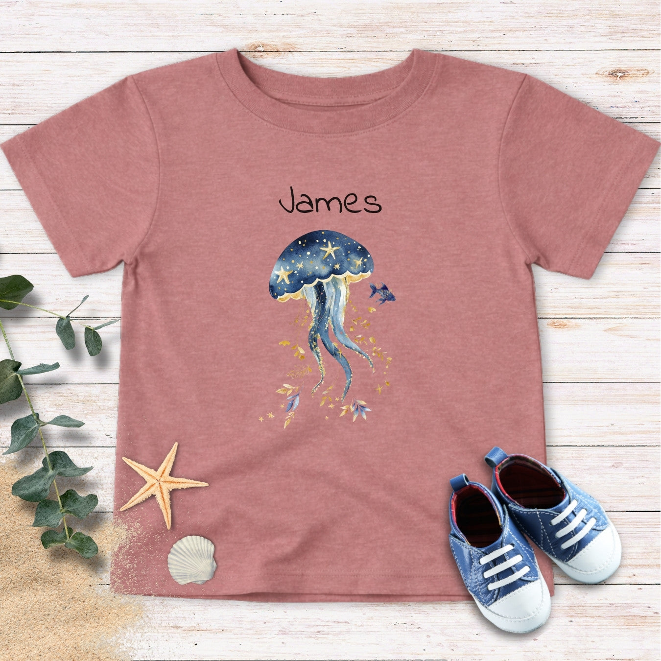 Personalized Jellyfish & stars Toddler Tee
