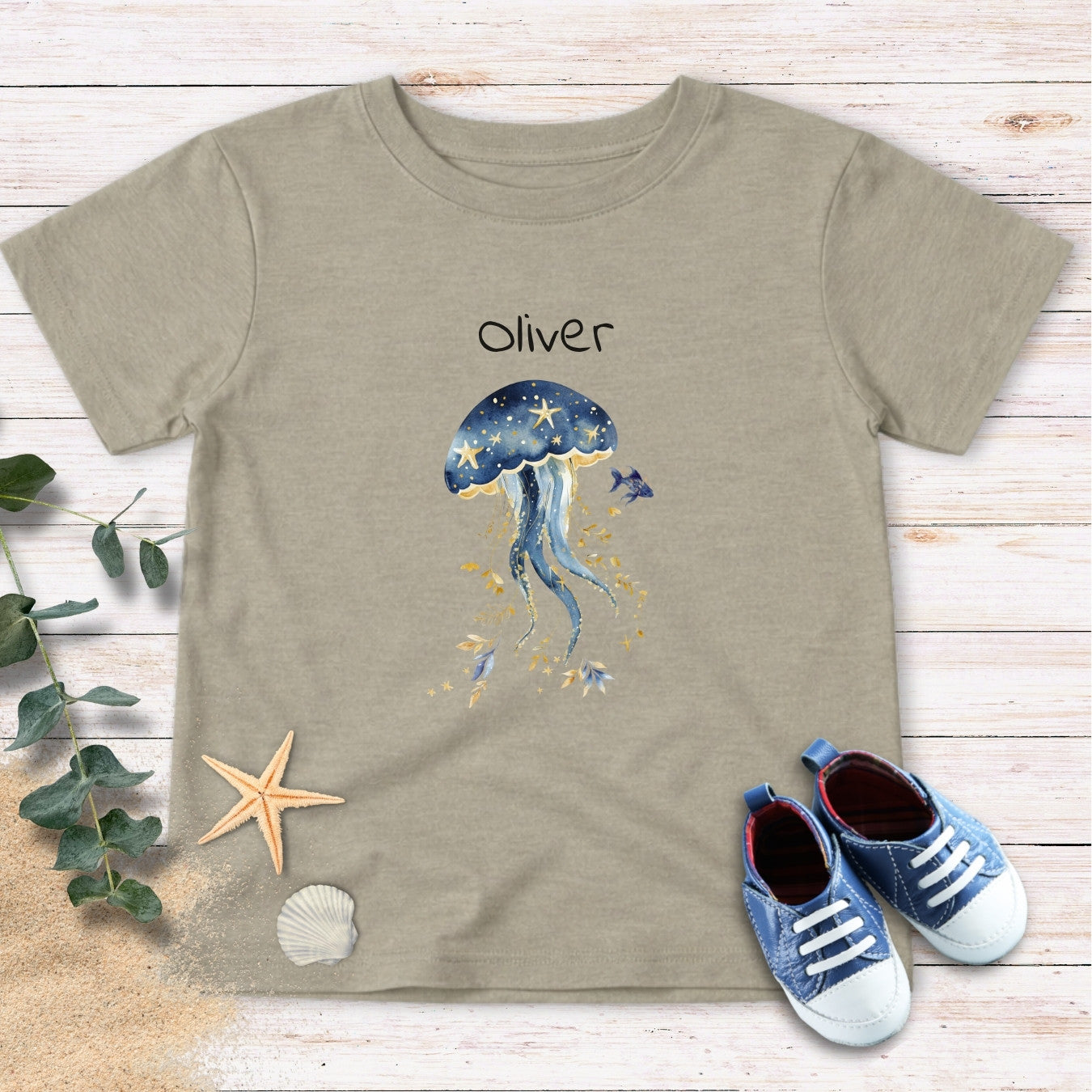 Personalized Jellyfish & stars Toddler Tee