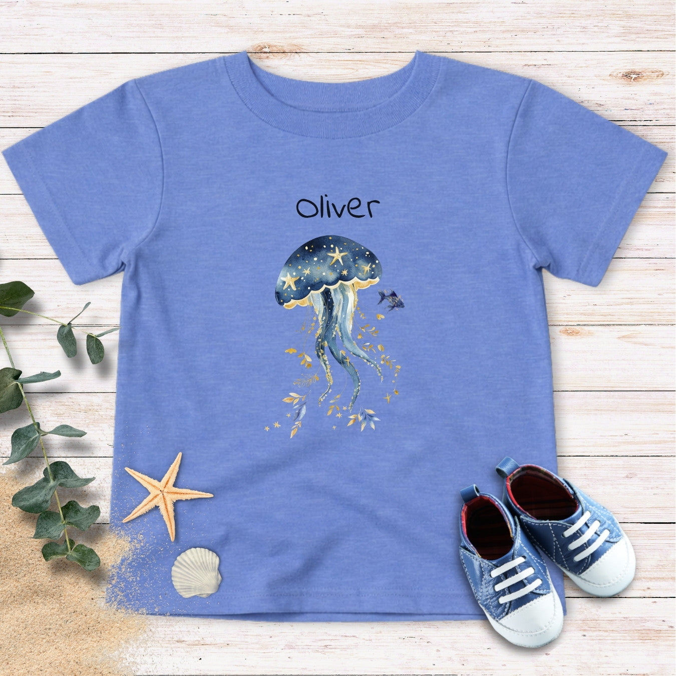 Personalized Jellyfish & stars Toddler Tee