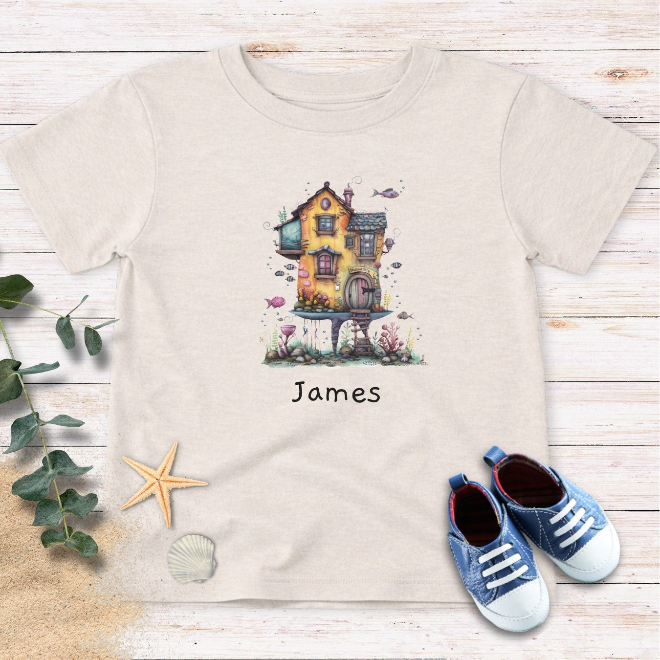 Personalized Underwater house Toddler Tee