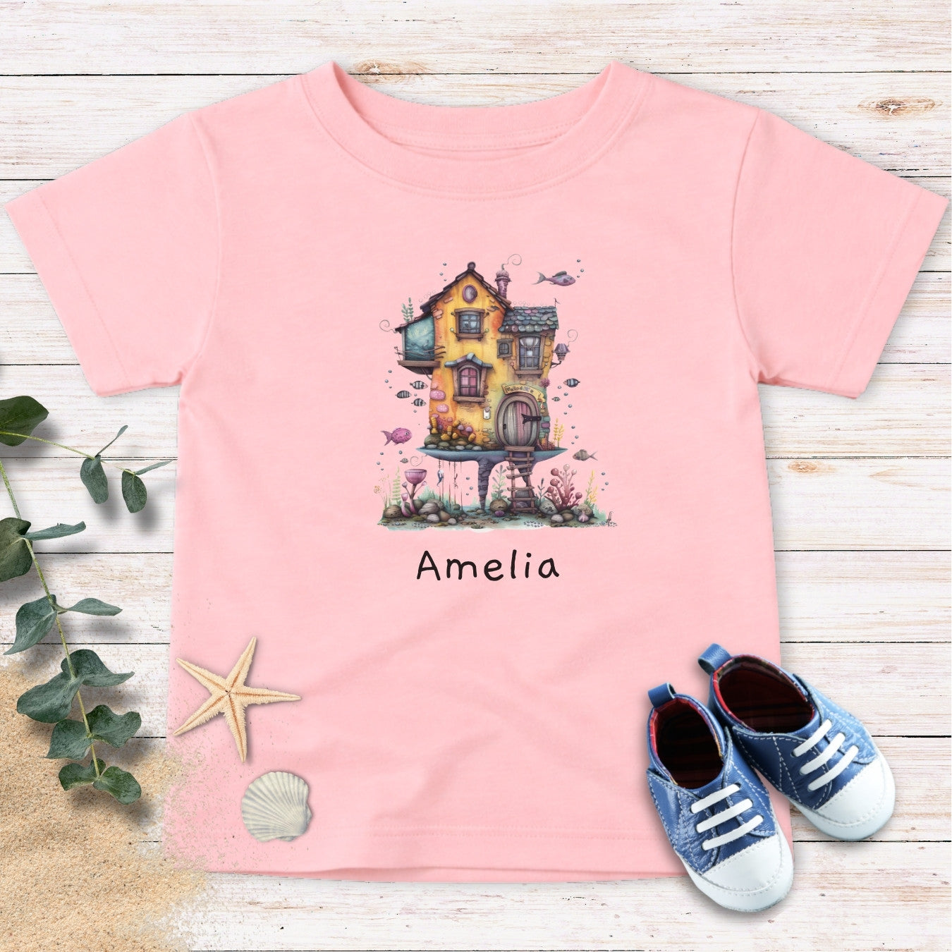 Personalized Underwater house Toddler Tee