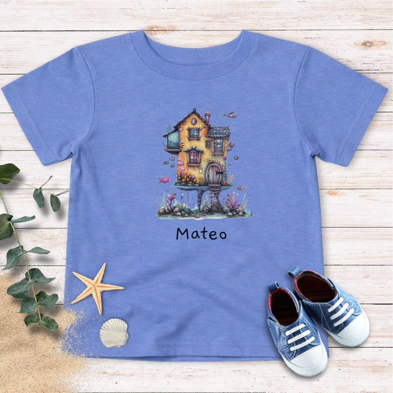 Personalized Underwater house Toddler Tee