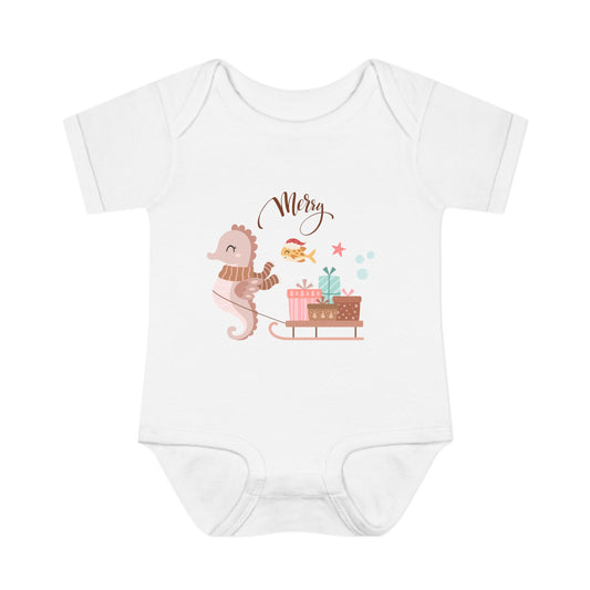 Christmas seahorse Bodysuit